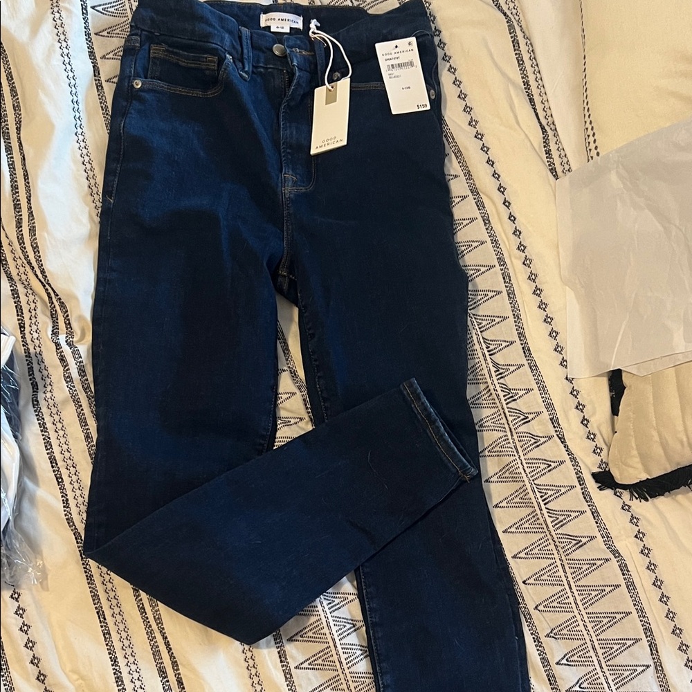 NWT Good American skinny stretch always fit  Dark Blue Jeans size 6-12 new